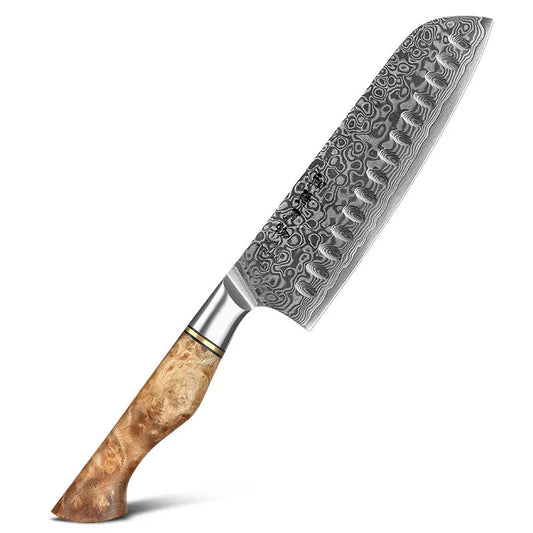 Cuchillo Santoku 18cm 10Cr+Damasco Sicomoro